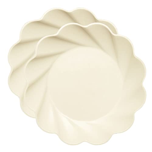 Sophistiplate Eco-Friendly Compostable Dinner Plates - Made of Bamboo Wood Fiber, and Sugarcane- Biodegradable and Disposable Party Plates- Sturdy & Heavy Duty - Pack of 16