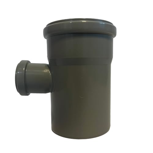 Raccord en T de dérivation HT DN 110/50/90 87,5° gris PP plastique | avec joint | joint en caoutchouc | eaux usées | installation | système de tuyaux d'égout | tuyau d'égout | système HT complet