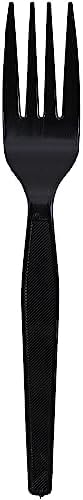 Genuine Joe Heavy Weight Plastic Fork, Black, 1000 Count