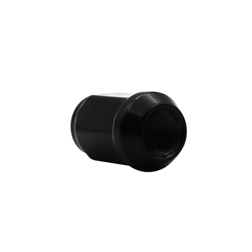 Image of 1 /2-20 Black Closed End Bulge Acorn Lug Nuts, 1.38 inch Tall 3 /4 inch Hex, 20pcs Cone Seat Lug Nuts