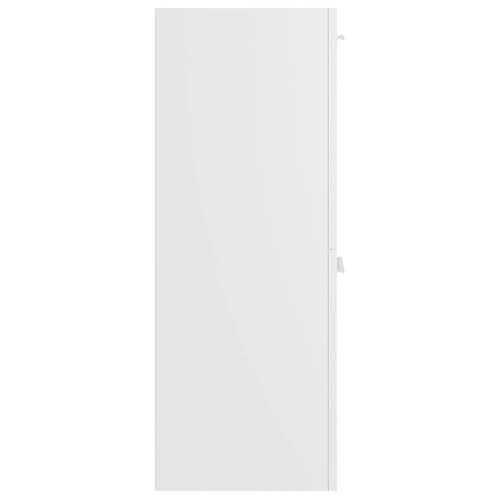 Szafka łazienkowa biała, 30 x 30 x 80 cm, z materiału drewnopochodnego z 2 półkami, smukła konstrukcja, zapewnia dodatkową przestrzeń do przechowywania, zestaw mebli łazienkowych