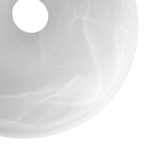 Alabaster White Glass Lamp Shade for Floor lamp,9.84" Diameter x 4.92" High by WEIYOUDJ - Used condition - Image 7