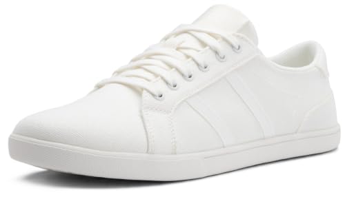 Xero Shoes Men's Dillon Canvas Lace-Up Barefoot Sneaker, White, 9