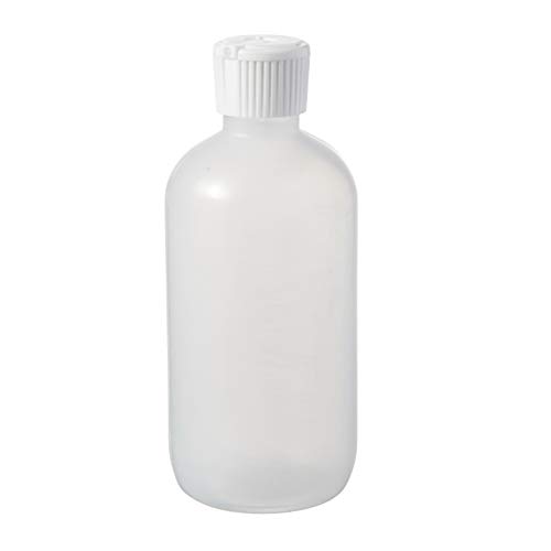 Consolidated Plastics Boston Round Bottles with Flip-Top Cap, LDPE, 8 oz, White, 24 Piece