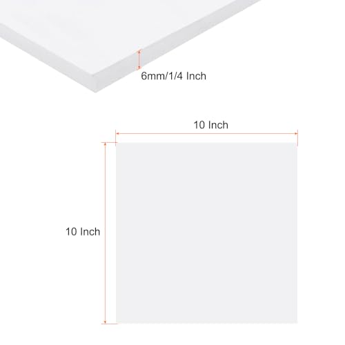 Image of Expanded PVC Plastic Sheet 1 /4 inch Thick, 10 inchx10 inch Lightweight Rigid Foam Sheet, [for Crafts Signage Displays Digital Screen Printing] - White / 1 Pcs