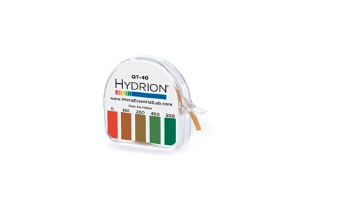 HYDRION QT-40 Quaternary Sanitizer Test Tape 15 feet Roll Quat Color Chart 0-500 ppm Range for 4 Chain Sanitizers