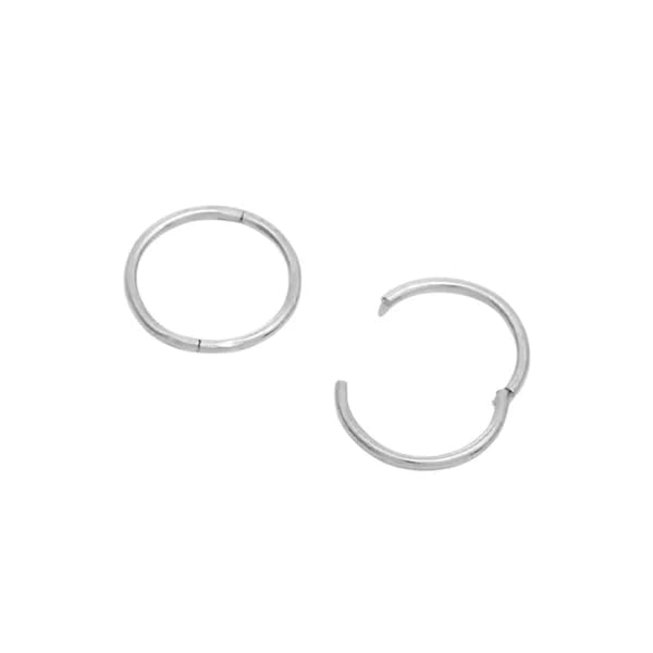 Sensitive Silver 1/2" Smooth Hinged Hoop | Hypoallergenic and Nickel Free for Sensitive Ears | Hoop Earrings for Adults-PR-852W-s