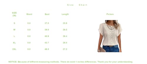 Womens Summer Tops Short Sleeve Lace Shirts Boho Crew Neck Crochet Knit Blouse Casual Fashion Essential3