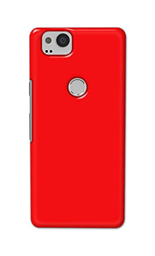Image of PRINTFIDAA Printed Hard Back Cover Case for Google Pixel 2 Back Cover (Plain Red) -1803
