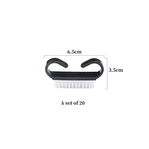 Nail Cleaning Brush- 20 Pcs Home Plastic Nail Brushes With Black Handle Grip Fingernial Brush Cleaner Travel Portable Nail Art Manicure Tools For Toes And Nails #TOP3