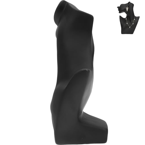 Hemobllo Maniquí para Collares Medio Rostro Negro Soporte Plástico para Exhibición de Joyas Busto Expositor de Pendientes y Colgantes para Tienda y Tocador
