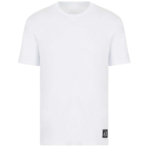 Armani Exchange T-Shirt Uomo Maglietta 3LZTAA ZJFCZ, Manica Corta, Girocollo (Bianco, L)