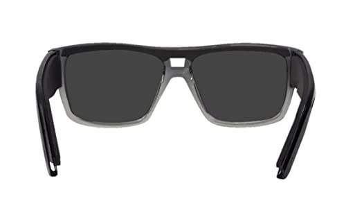 BOMBER Polarized Sunglasses for Men, Retro Style 2-Tone Smoke Frame with Silver Polarized Mirror Lens, Non-Slip Foam Lining - - IRE1143