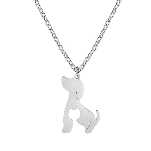 Bijoux pour femmes en acier inoxydable avec collier pendentif chat élégant