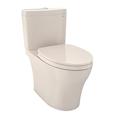 TOTO® Aquia® IV Two-Piece Elongated Dual Flush 1.28 and 0.9 GPF Universal Height Toilet with CEFIONTECT®, WASHLET®+ Ready, Sedona Beige - MS446124CEMFGN#12