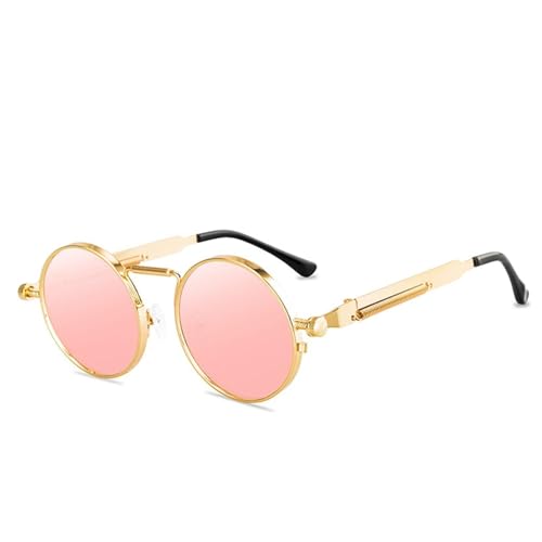 Lunettes de soleil punk en métal anti UV400 pour protéger les yeux fatigués