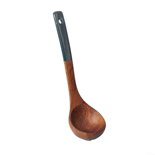 NbgrvB Ustensiles de cuisine en bois avec spatule et cuillère, ustensiles de cuisine anti-adhésifs pour frire et cuisiner, marron
