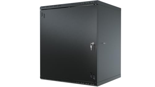 Stalflex Rackskåp 19 tum 12U 450 mm STANDARD – kraftigt stål – rack och skåp för nätverksutrustning, rackskåp, kompatibel med hyllhylla – metalldörr