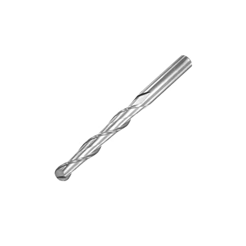 Image of HARFINGTON Ball Nose End Mill 6mm Diameter 52mm Cutting Length 6mm Shank High Speed Steel 2 Flutes Spiral Upcut CNC Router Bits