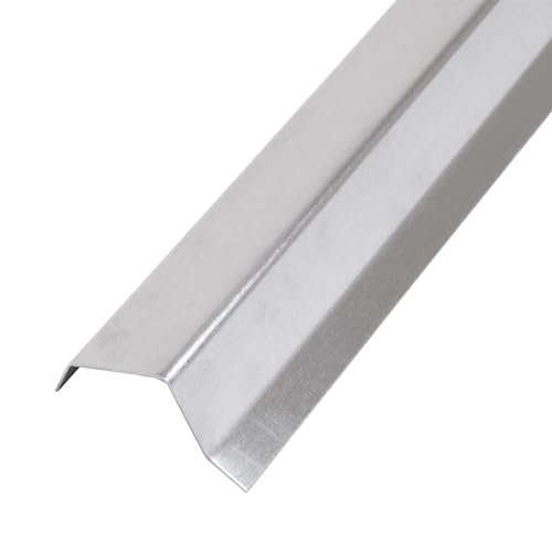 DAPRONA Chapa de tejado, chapa de borde, chapa a dos aguas, 25 mm, 2 m, cubierta de tejado plateada, chapa de aluminio, adecuada para tejados planos y tejados inclinados