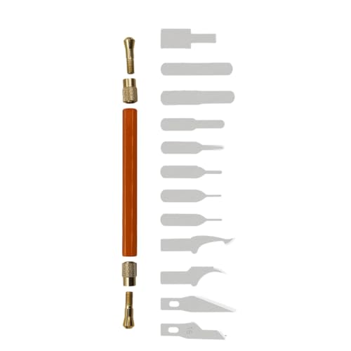 Uonlytech 13 piezas Kit de Cuchillos para Tallado y Grabado Herramientas de Precisión para Reparación de Móviles Corte de Plantillas y Manualidades Cuchillas Afiladas para Modelado y