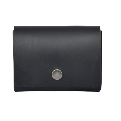 Handcrafted Leather Wallet – Double Pouch, Slim Design | Minimalist Front Pocket Wallet for Men & Women | Canadian Brand | Classic Rectangular Card Holder, Money Organizer, ID Case (Midnight Noir)