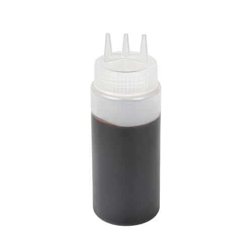 Restaurantware-16 Ounce Condiment Squeeze Bottles, 6 Squeeze Bottles With Triple Dispersion Tips - Medium, Flexible, Clear Plastic Condiment Bottles, For Dispensing Sauces Or Oils