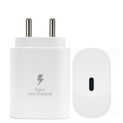 Image of Umake 25W PD 3.0 Fast Charging Adapter with Smart IC Safety Protection, Compatible with Samsung Galaxy S25, S24, S23, S22, S21, A56, A55, A35, M55, M35 & USB-C Devices - BIS Certified