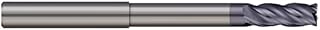 Micro 100 VLRM-060-4X Corner Radius End Mill, 6 mm Cutter Dia, 8 mm LOC, 0.5 mm Corner Rad, 30 mm Reach, 5.49 mm Neck Dia, 4 Fl, 6 mm Shank Dia, 75 mm OAL, AlTiN