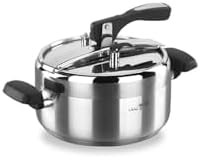 Korkmaz Turbo 5 Quart Stove Top Pressure Cooker Stainless Steel Cookware Induction Compatible, Manual Slow Cooker, Rice Cooker, Steamer, Saute, Yogurt Maker and Warmer