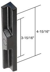 Sliding Glass Patio Door Outside Pull, 3-15/16" and 4-15/16" Screw Holes, Black Plastic