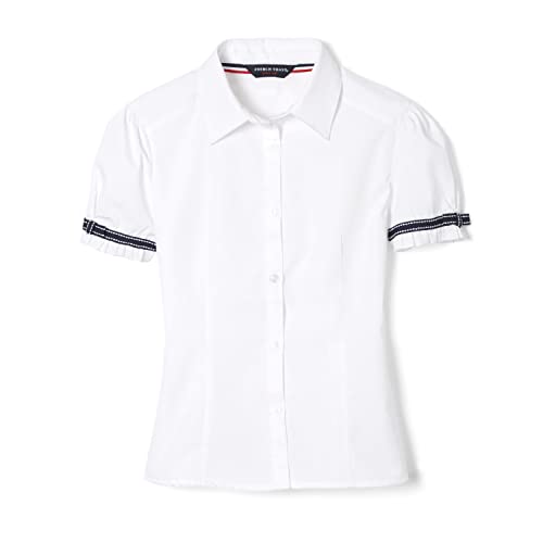Image of French Toast Big Girls' Short Sleeve Ribbon Bow Blouse