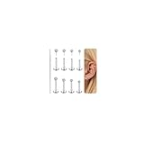 Kakonia 18G Piercing Tragus Helix Piercing Acero Quirurgico Pendientes Hipoalergenicos Plata CZ Cartílago Tragus Labret Piercings Nariz Mujer Labio Conch Pendientes Piercings 2mm/2.5mm/3mm/4mm