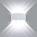 Lampada da Parete Interno Esterno 16W LED, Applique da Parete Bianca Moderno in Alluminio, Up Down Faretto da Parete Impermeabile IP65, decorativa per esterni (Luce fredda 6500K)