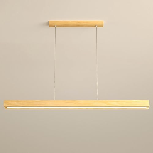 Suspension créative en bois et bande acrylique pour éclairage d'îlot de cuisine