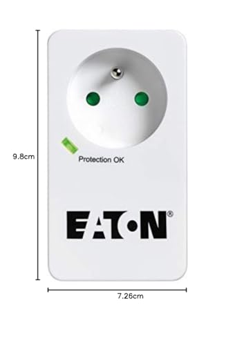 Eaton Multipresa/Parafulmine - Protezione Box 1 Tel@ - PB1TF - 1 Presa Fr + 1 Presa Telefonica - Bianco E Nero - 5