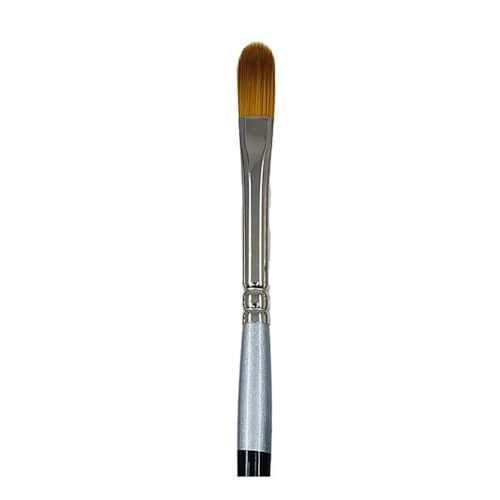 Trekell Sienna Synthetic Red Sable Long Handle Artist Brushes for Oil, Watercolor and Acrylic Painting Filbert - 5620 Series / 2