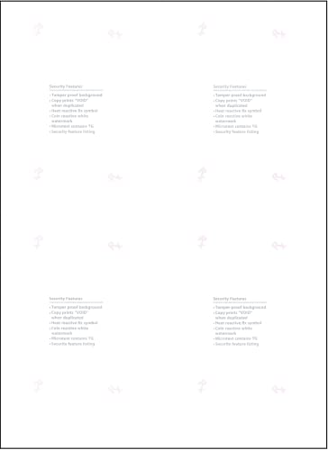 500 Medical Security Paper for Printing Safely Prescriptions - Inkjet and Laser Compatible, CMS Compliant With 10 Security Features To Prevent Fraud - Sheet size 8.5 x 11 (09544) - Thumbnail 3
