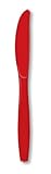 Creative Converting 24 Count Touch of Color Heavy Duty Plastic Knives, Classic Red