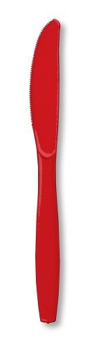 Creative Converting 10573 Red Plastic Knives, 24 pcs