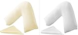  SPORTIX Almohada ortopédica en forma de V para cuello con funda de almohada complementaria para apoyo de espalda y cuello, ideal para lactancia, maternidad y embarazo, relleno de fibra hueca
