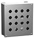 HAMMOND 1437SSC Pushbutton Enclosure, Extra Deep, 3 PB x 30.5mm, Steel/Gray