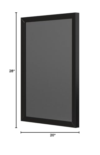 Amazon Basics Rectangular Wall Mount Mirror, Standard Trim, Black, 20" x 28"