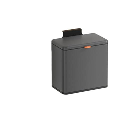 BtcFu ステンレス製壁掛けゴミ箱、容量5L/8L、キッチン家庭用フリップトップゴミ箱,密閉、防臭 (5L,チタングレー)