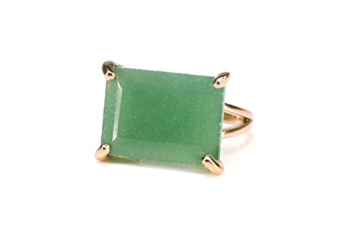 Bague aventurine verte or rose anti-stress pour retrouver le calme grâce aux cristaux naturels
