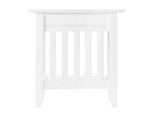 AFI, Mission Chair Side Table with Charging Station, White - Image 6