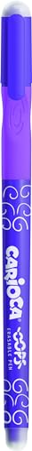 CARIOCA OOPS radierbare Stifte, 6er-Blister, Spitze Ø 0,7 mm, ergonomischer dreieckiger Griff, doppelter Radierer, thermosensitive Tinte, kompatibel mit Nachfüllungen (6 Stifte)