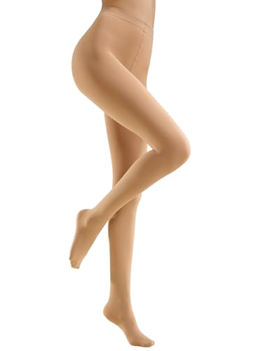 Image of MANZI Tights for Women Solid Color Pantyhose Colored Semi Opaque Footed Tights Soft Stretch High Waist Stockings 70 Denier