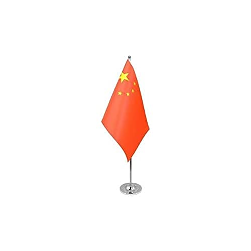AZ FLAG - Prestige Tischflagge China 22x15 cm Metall - Chinesische Tischfahne 15 x 22 Cm - Flaggen
