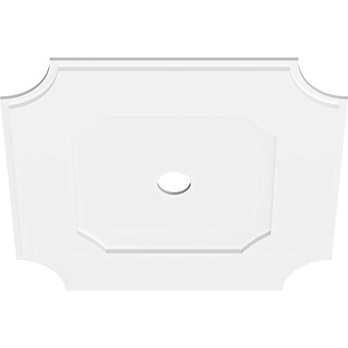 Image of Ekena Millwork CMP30LE-03000 Locke Architectural Grade PVC Contemporary Urethane Ceiling Medallions 30 inchOD x 3 inchID x 18 inchC x 1 inchP